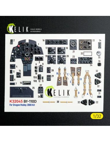 [NO_DESC] Bf-110D - interior 3D decals for Dragon/Hobby 2000 kit, 1...