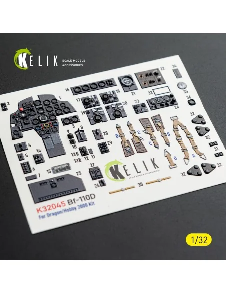 [NO_DESC] Bf-110D - interior 3D decals for Dragon/Hobby 2000 kit, 1...
