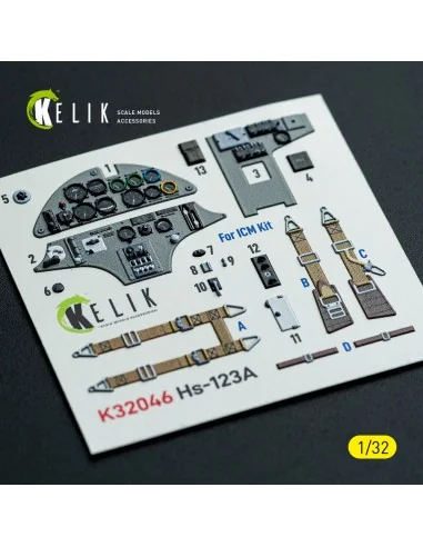 [NO_DESC] Hs-123A-1 - interior 3D decals for ICM kit, 1/32 - Kelik ...