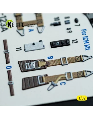 Hs-123A-1 - interior 3D decals for ICM kit, 1/32 - Kelik K32046