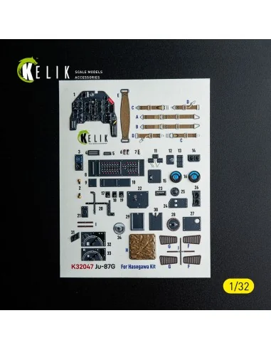 Ju-87G - interior 3D decals for Hasegawa kit, 1/32 - Kelik K32047