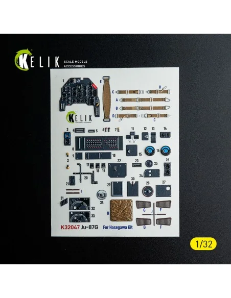 Ju-87G - interior 3D decals for Hasegawa kit, 1/32 - Kelik K32047