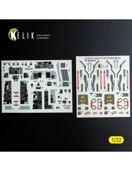 [NO_DESC] F-4D - interior 3D decals for Tamiya kit, 1/32 - Kelik K3...
