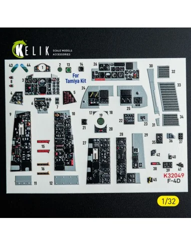 F-4D - interior 3D decals for Tamiya kit, 1/32 - Kelik K32049