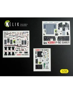 F-15C (early) - interior 3D decals for Tamiya kit, 1/32 - Kelik K32051