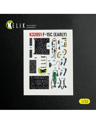 F-15C (early) - interior 3D decals for Tamiya kit, 1/32 - Kelik K32051