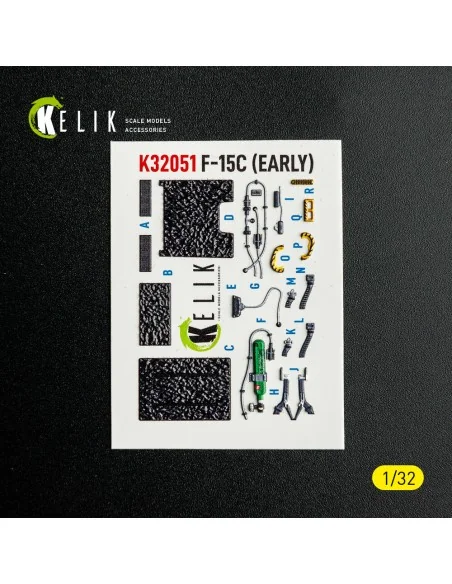 F-15C (early) - interior 3D decals for Tamiya kit, 1/32 - Kelik K32051