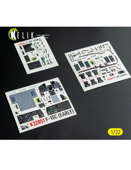 F-15C (early) - interior 3D decals for Tamiya kit, 1/32 - Kelik K32051