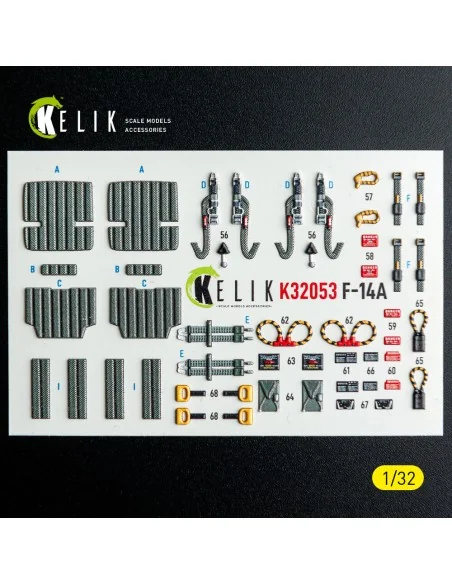 F-14A - interior 3D decals for Tamiya kit, 1/32 - Kelik K32053
