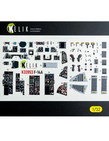 [NO_DESC] F-14A - interior 3D decals for Tamiya kit, 1/32 - Kelik K...