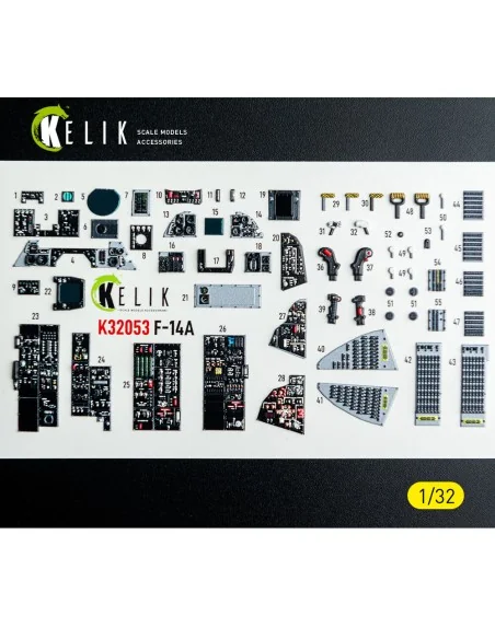 F-14A - interior 3D decals for Tamiya kit, 1/32 - Kelik K32053