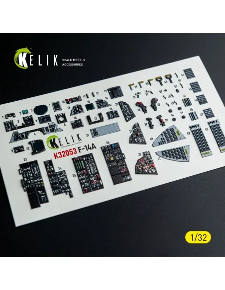 F-14A - interior 3D decals for Tamiya kit, 1/32 - Kelik K32053
