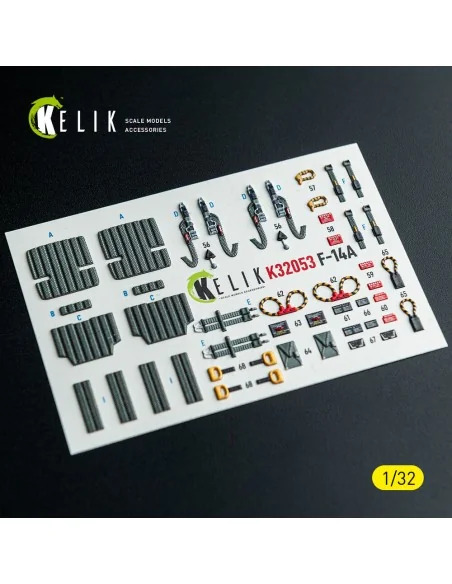 F-14A - interior 3D decals for Tamiya kit, 1/32 - Kelik K32053