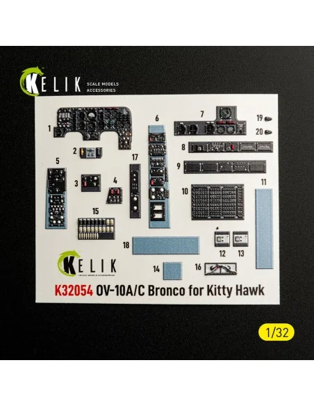 OV-10A/C Bronco - interior 3D decals for Kitty Hawk/Zimi models kit...