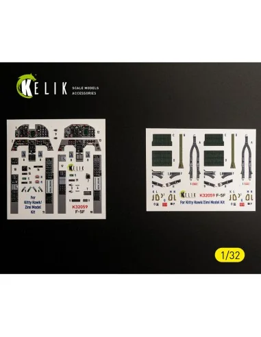 F-5F - interior 3D decals for Kitty Hawk/Zimi models kit, 1/32 - Ke...