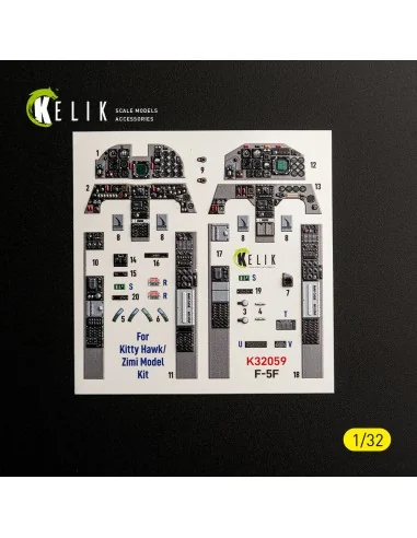 F-5F - interior 3D decals for Kitty Hawk/Zimi models kit, 1/32 - Ke...