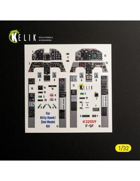 [NO_DESC] F-5F - interior 3D decals for Kitty Hawk/Zimi models kit,...