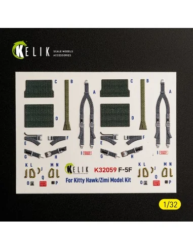 F-5F - interior 3D decals for Kitty Hawk/Zimi models kit, 1/32 - Ke...
