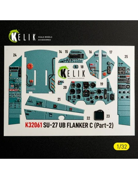 SU-27UB Flanker C - interior 3D decals for Trumpeter kit, 1/32 - Ke...