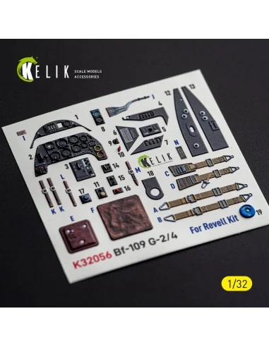 Bf-109 G2/4 - interior 3D decals for Revell, 1/32 - Kelik K32056