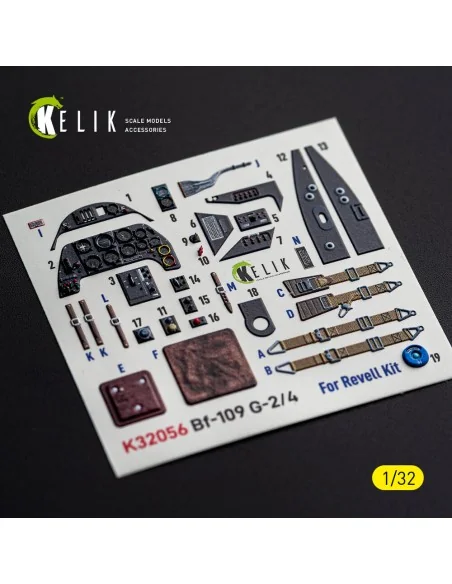 Bf-109 G2/4 - interior 3D decals for Revell, 1/32 - Kelik K32056