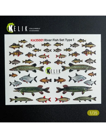 [NO_DESC] River Fish set Type 1 - 3D Decal for dioramas, 1/35 - Kel...
