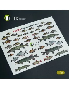 [NO_DESC] River Fish set Type 1 - 3D Decal for dioramas, 1/35 - Kel... 2