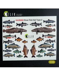 [NO_DESC] River Fish set Type 2 - 3D Decal for dioramas, 1/35 - Kel...