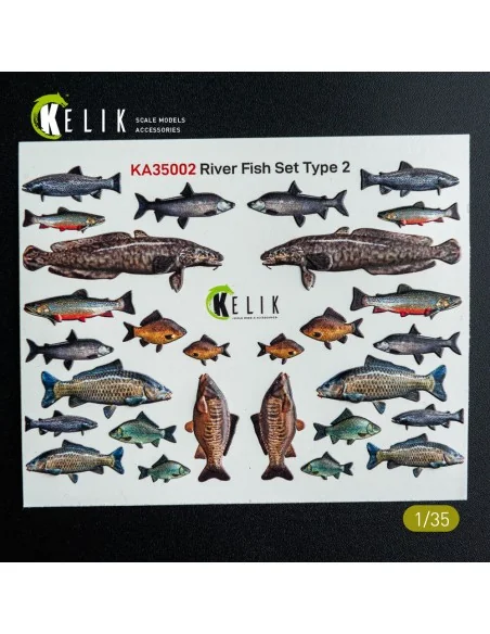 [NO_DESC] River Fish set Type 2 - 3D Decal for dioramas, 1/35 - Kel...