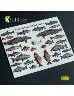 River Fish set Type 2 - 3D Decal for dioramas, 1/35 - Kelik KA35002 2