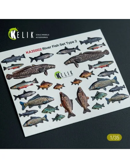 [NO_DESC] River Fish set Type 2 - 3D Decal for dioramas, 1/35 - Kel...