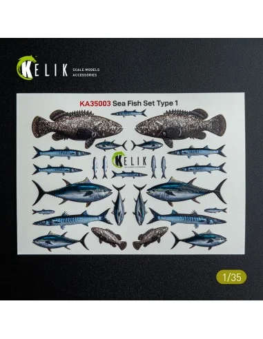 Sea Fish set Type 1 - 3D Decal for dioramas, 1/35 - Kelik KA35003