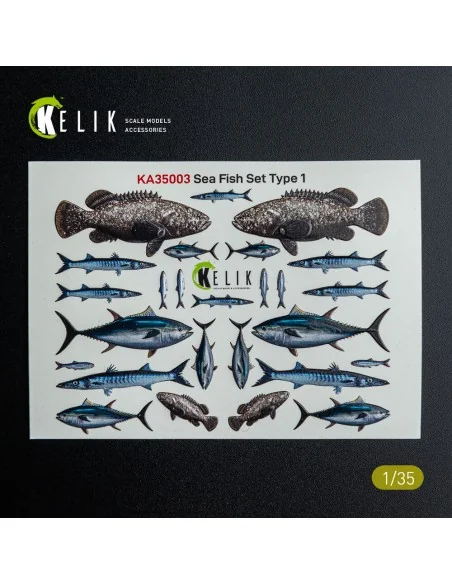 Sea Fish set Type 1 - 3D Decal for dioramas, 1/35 - Kelik KA35003