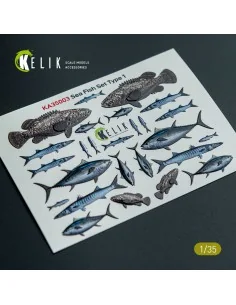 Sea Fish set Type 1 - 3D Decal for dioramas, 1/35 - Kelik KA35003 2