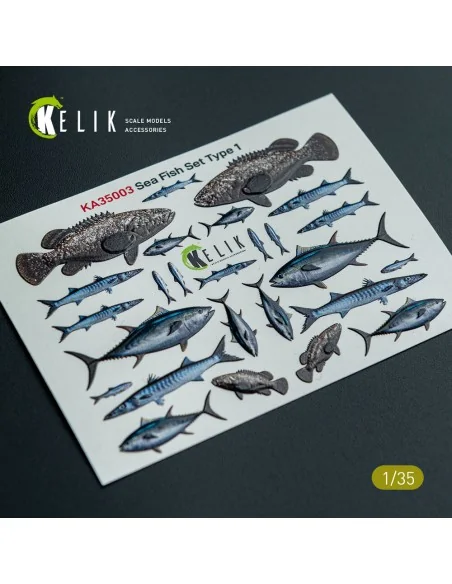 Sea Fish set Type 1 - 3D Decal for dioramas, 1/35 - Kelik KA35003