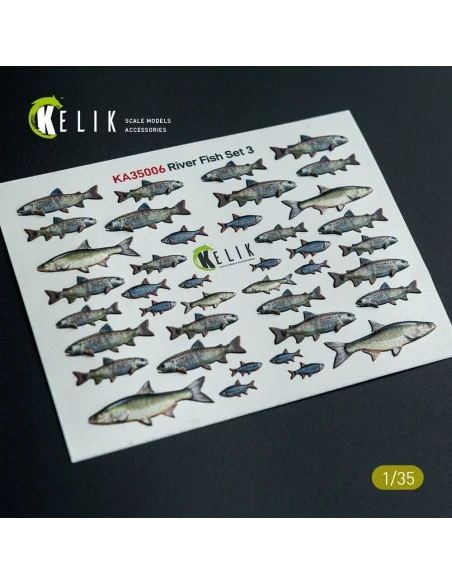 River Fish set Type 3 - 3D Decal for dioramas, 1/35 - Kelik KA35006
