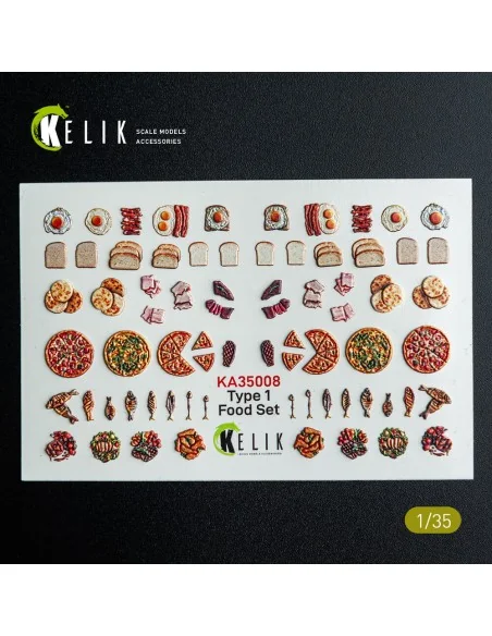 [NO_DESC] Food Set Type 1 - 3D Decal for dioramas, 1/35 - Kelik KA3...