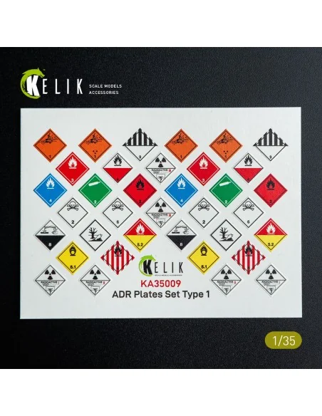 ADR Plates Set Type 1 - Decal for models, 1/35 - Kelik KA35009