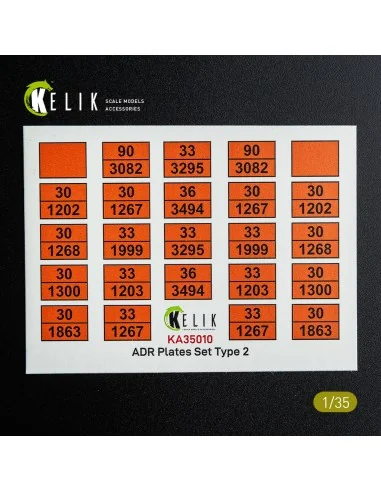 ADR Plates Set Type 2 - Decal for models, 1/35 - Kelik KA35010