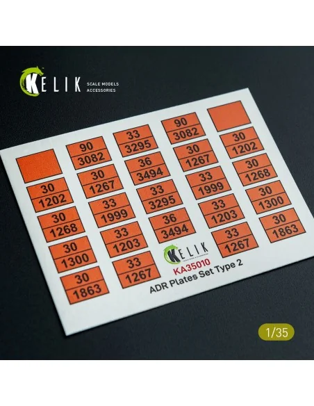 ADR Plates Set Type 2 - Decal for models, 1/35 - Kelik KA35010
