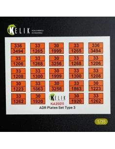 ADR Plates Set Type 2 - Decal for models, 1/35 - Kelik KA35011