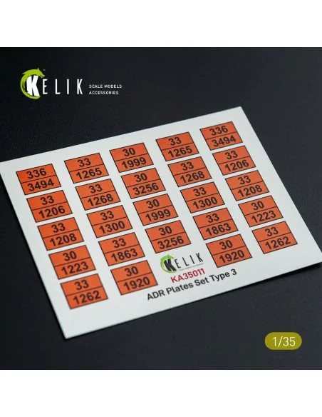 ADR Plates Set Type 2 - Decal for models, 1/35 - Kelik KA35011