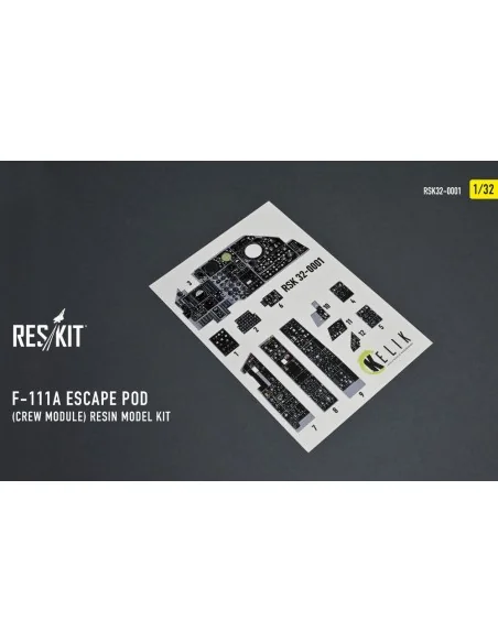 F-111A Escape Pod (Crew Module) resin model kit, 1/32 - ResKit Mode...