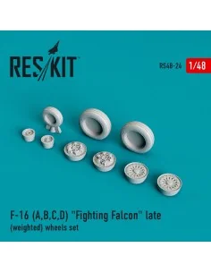 F-16 (A, B, C, D) Fighting Falcon late (weighted) wheels set, 1/48 ...