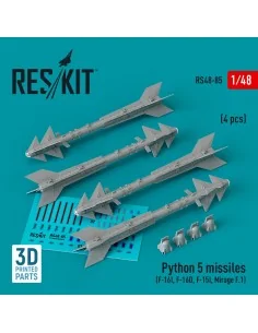 Python 5 missiles (4 pcs) (F-16I, F-16D, F-15I, Mirage F.1) (3D Pri...