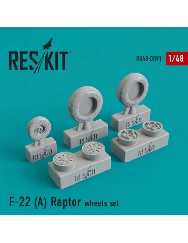 F-22A Raptor wheels set, 1/48 - ResKit Models RS48-0091
