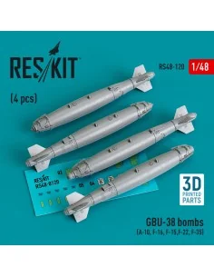 GBU-38 bombs (4 pcs) (A-10, F-16, F-15, F-22, F-35) (3D Printed), 1...