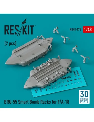 BRU-55 Smart Bomb Racks for F/A-18 (2 pcs) (3D Printed), 1/48 - Res...