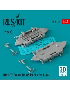 BRU-57 Smart Bomb Racks for F-16 (2 pcs) (3D Printed), 1/48 - ResKi...