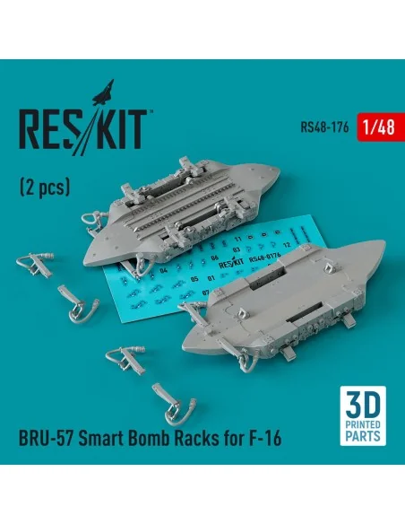 BRU-57 Smart Bomb Racks for F-16 (2 pcs) (3D Printed), 1/48 - ResKi...